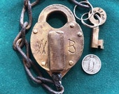 Terre Haute and Indianapolis Railroad Antique Signal Padlock 1 Operable Brass Barrel Key WILSON BOHANNAN