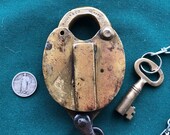 Delaware, Lackawanna and Western (DL W) Railroad Freight Padlock Brass Barrel Key Seal Lock