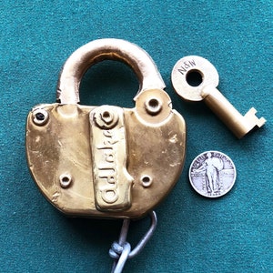 Vintage Obsolete Railroad Train Padlock Lock N&W Norfolk