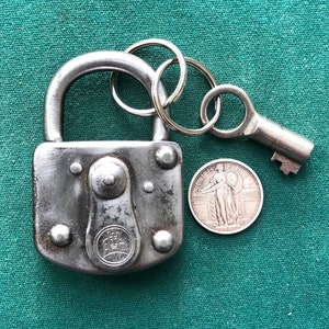 Vintage German Burg-Wachter Padlock + 1 Original Steel Barrel Key – Mid-Century