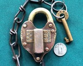 Baltimore and Ohio Railroad Cast Brass Vintage Fraim-Slaymaker F-S Padlock 1 Original Brass Barrel B O Key