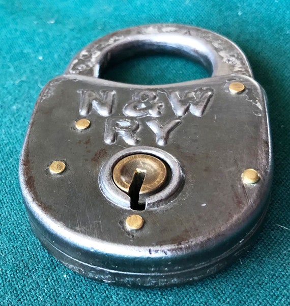 Vintage Norfolk and Western Railway N&W Pressed Steel Warded