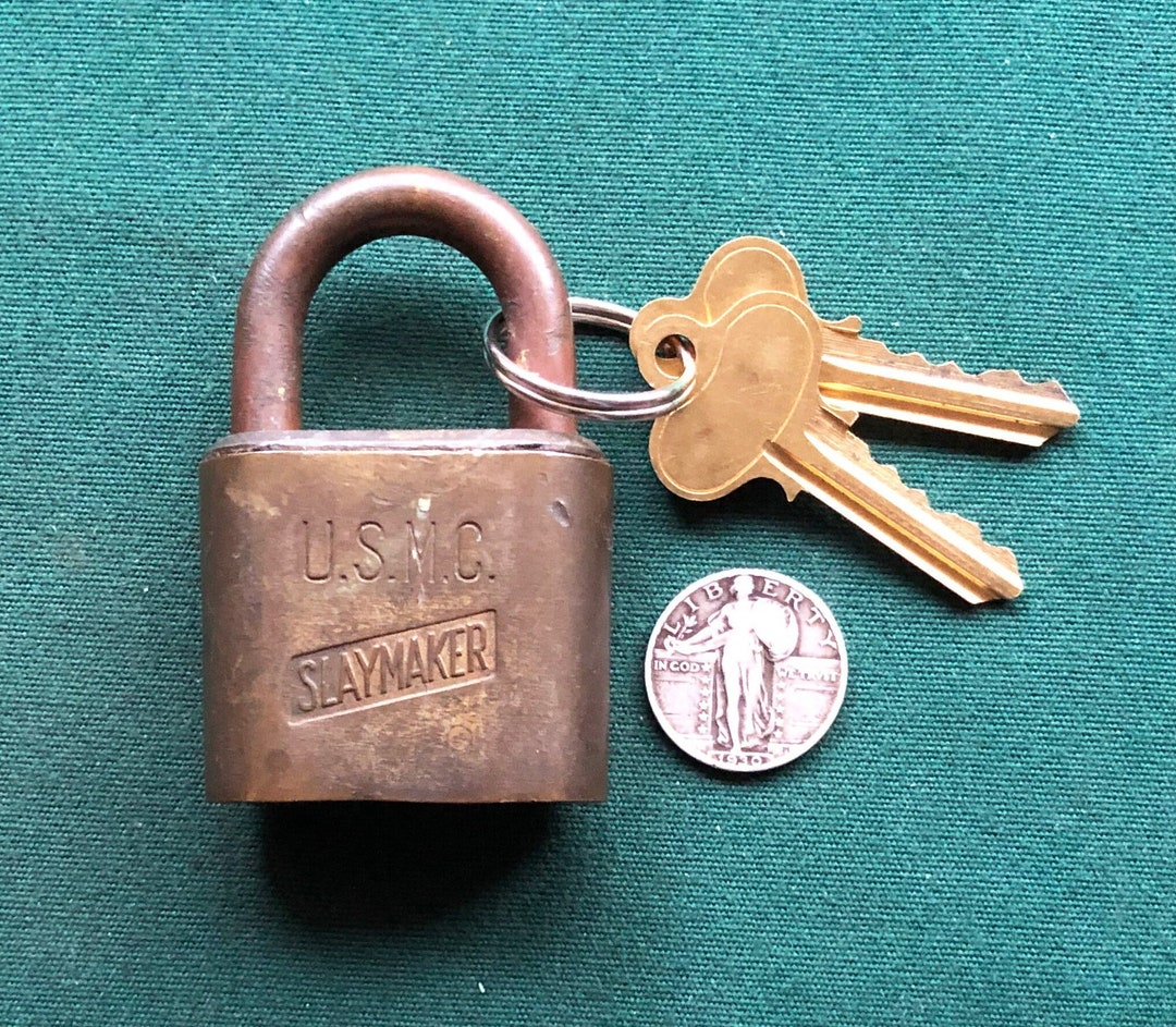 Antique Brass United States Marine Corps USMC Pin Tumbler Etsy