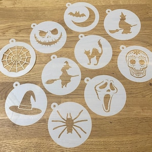 Halloween Coffee Dusters, Mylar Stencil, Barista, Chocolate Sprinkles, Laser Cut, Craft