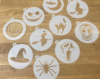 Spolverini da caffè di Halloween, stencil in Mylar, barista, granella di cioccolato, taglio laser, artigianato