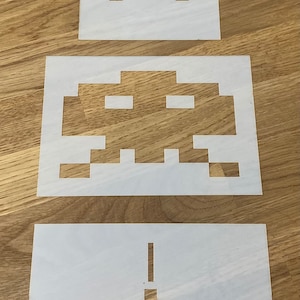 Retro Spiel, Mylar Schablone, Airbrush, Wandkunst, Laser Cut, Handwerk, Farbe