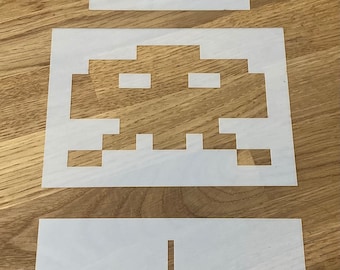 Retro Game, Mylar Stencil, Airbrushing, Wall Art, Laser Cut, Craft, Paint