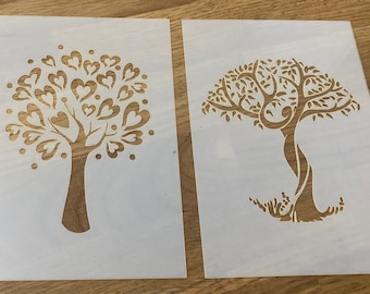 Tree, Mylar Stencil, Heart Tree, Tree Of Life, Airbrushing, Wall Art, Laser Cut, Craft