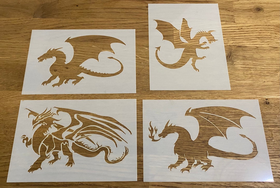 Dragon, Mylar Stencil, Airbrushing, Dragons, Laser Cut, Wall Art