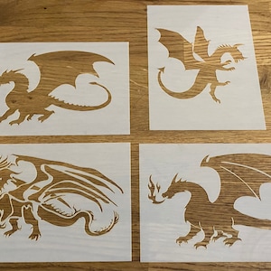 Dragon, Mylar Stencil, Airbrushing, Dragons, Laser Cut, Wall Art, Painting, Craft