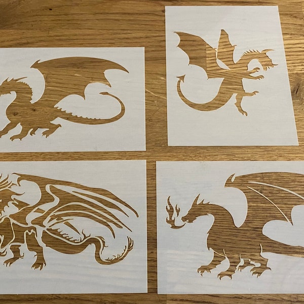 Dragon Stencil Etsy