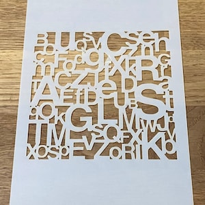 Letras, Plantilla Mylar, Corte Láser, Arte De Pared, Aerografía, Pintura, Artesanía