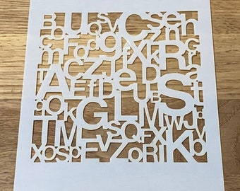 Letras, Plantilla Mylar, Corte Láser, Arte De Pared, Aerografía, Pintura, Artesanía