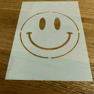 Happy Face, Mylar Stencil, Airbrushing, Wall Art, Old School, Painting, Craft