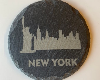 Slate Coaster, New York, New York City, New York Skyline, Cityscape, Gift, Christmas, Birthday