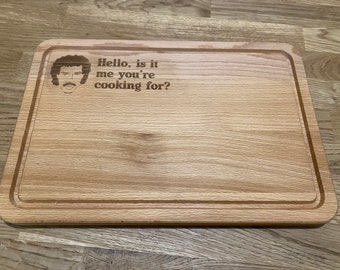 Laser Engraved Chopping Board, “Hello, is it me your cooking for?” Personalised Chopping Board, Gift, Christmas, Birthday