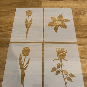 Fiori, Mylar, Stencil, Wall Art, Aerografo, Taglio laser