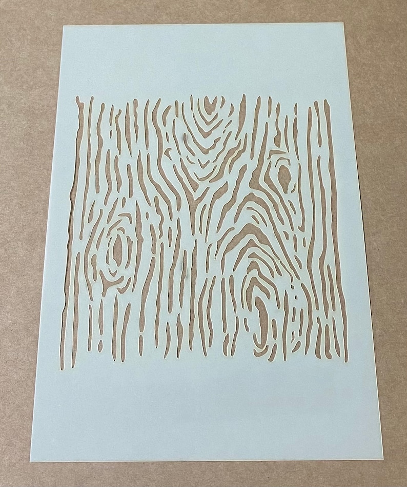 Mylar Stencil Wood Grain Effect Laser Cut Wall Art - Etsy UK