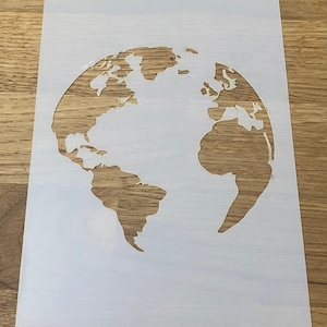 Mylar Schablone, Planet Erde, Laser geschnitten, Globus, Airbrush, Wandkunst, Malerei, Handwerk