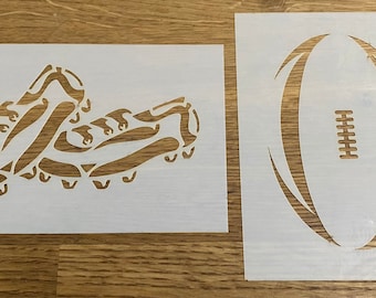 Rugby, Mylar Stencil, Aerografía, Arte de pared, Pelota de rugby, Botas, Corte láser, Pintura, Artesanía