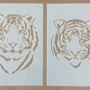 Tiger, Mylar Stencil, Tiger Head, Wall Art, Airbrushing, Painting, Craft, Jungle