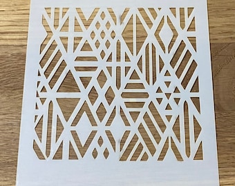 Geométrico, Plantilla Mylar, Corte Láser, Arte De Pared, Aerografía, Pintura, Artesanía