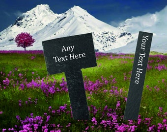 Letrero de jardín de pizarra grabado personalizado, clavija de planta, vegetales, hierbas, texto personalizado, asignación, jardinera, jardinería, jardineros, regalo