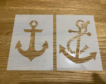 Ancla, Mylar Stencil, Marítimo, Corte láser, Arte de pared, Aerógrafo, Navidad, Cumpleaños, Regalo