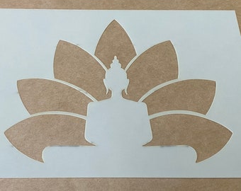Mylar Stencil, Buddha, Buddha Lotus, Airbrushing, Laser Cut, Wall Art, Painting, Craft
