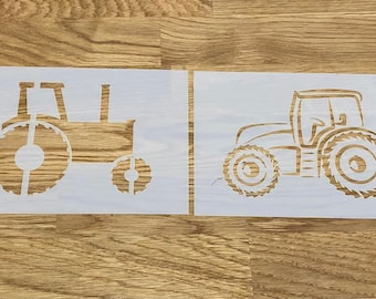 Tractor, Plantilla Mylar, Aerografía, Corte láser, Arte de pared, Navidad, Regalo, Cumpleaños, Plantilla