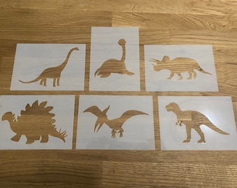 Dinosaur, Mylar Stencils, Laser cut, Airbrushing, Wall Art, Brachiosaurus, Plesiosaurs, Tyrannosaurus Rex, Triceratops, Stegosaurus