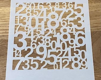 Números, Plantilla Mylar, Corte Láser, Arte De Pared, Aerografía, Pintura, Artesanía