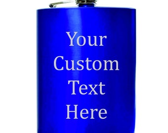 Personalised 8oz Hip Flask, Laser Engraved, Birthday, Christmas, Gift, Wedding