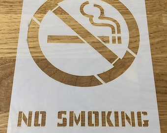 Mylar Stencil, No Smoking, Airbrushing, Wall Art, Laser Cut, Painting, Craft