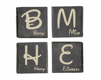 Montaña rusa de pizarra, nombre personalizado, grabado con láser, idea de regalo, cumpleaños, Navidad