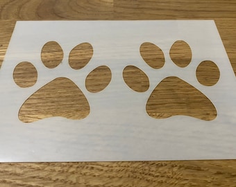 Huellas de pata, plantilla de Mylar, gato, perro, corte láser, arte de pared, aerografía, personalizado