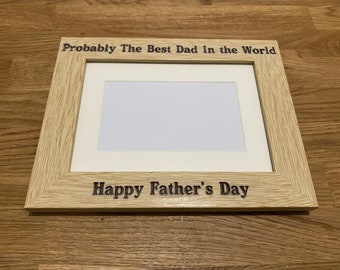 Father’s Day Photo Frame, Personalised, Laser Engraved, Happy Father’s Day, gift, gift for him