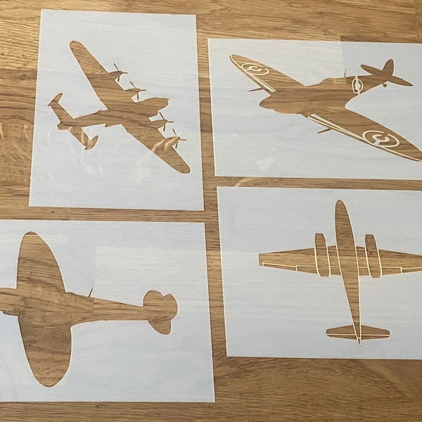 WWII Planes, Mylar Stencil, Airbrushing, Spitfire, World War 2 Planes, Laser Cut, Wall Art, Painting, Craft