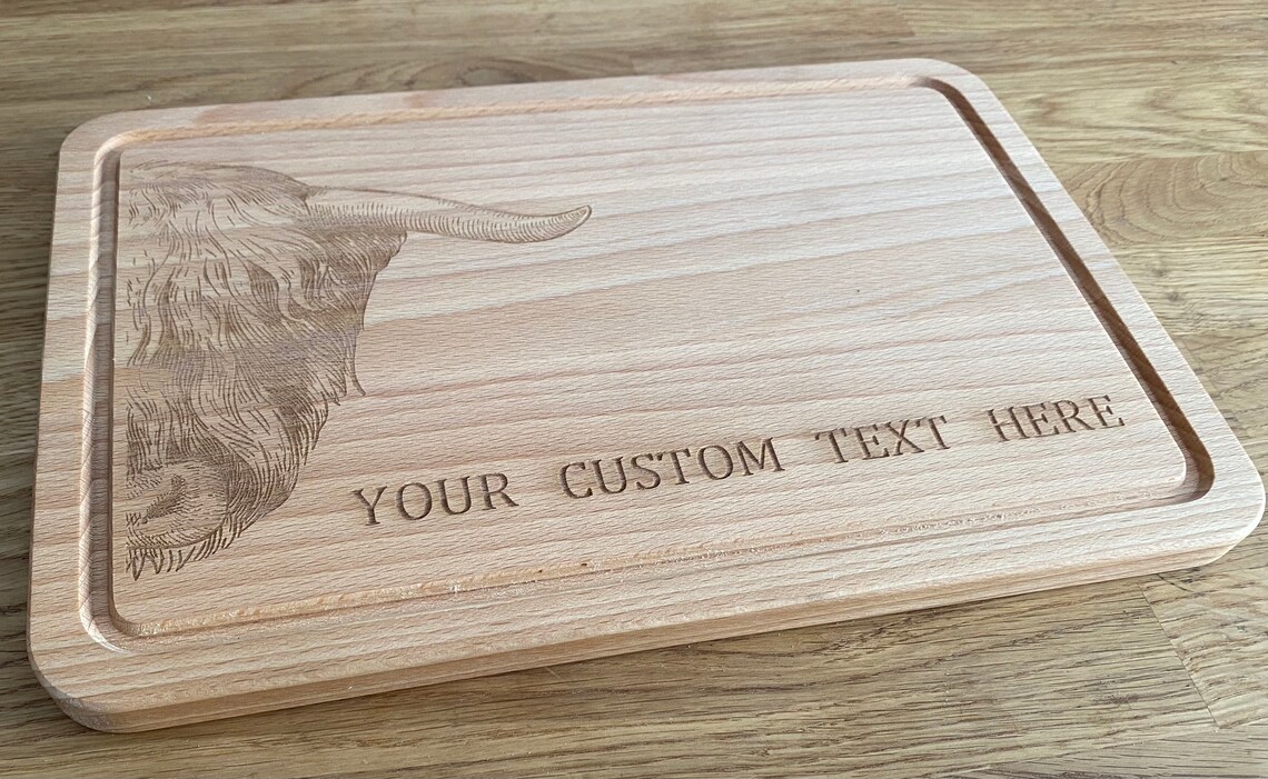 Highland Cow Chopping Board Personalised Gift Cheese Board Etsy