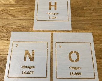 Mylar Stencil, Periodic Table, Airbrushing, Wall Art, Table of Elements, Science, Chemistry, Laser cut, Painting, Craft
