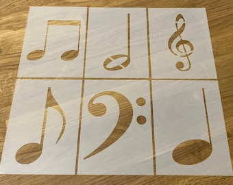 Musical Note, Mylar Stencil, Piano, Laser Cut, Violin, Wall Art, Airbrushing, Guitar