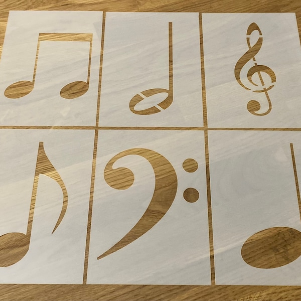 Musical Note Wall Art Stencil Etsy