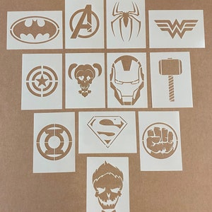 Super Heroes, Mylar Stencil, Airbrushing, Wall Art, Painting, Craft
