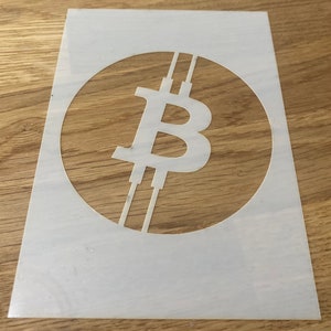 Bitcoin, Mylar Stencil, Airbrushing, Wall Art, Laser Cut, Craft, Paint