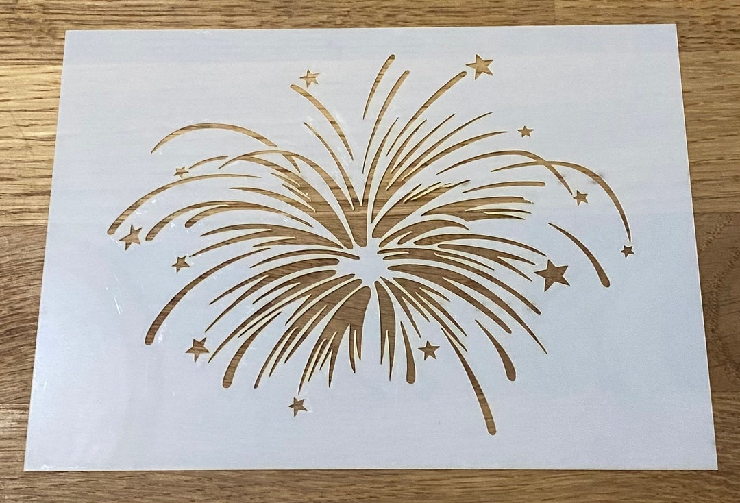 Fireworks, Mylar Stencil, Laser Cut, Wall Art, Airbrushing, Painting
