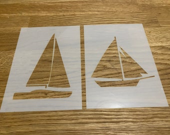 Barca a vela, yacht, stencil Mylar, aerografia, arte della parete, taglio laser, Natale, compleanno, regalo