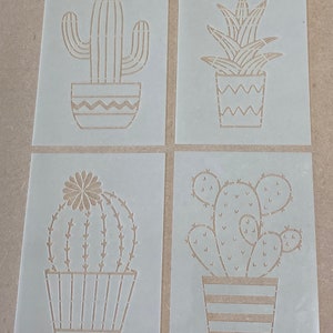 Stencil Mylar, cactus, taglio laser, cactus, arte della parete, pittura, artigianato