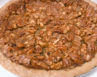 Handmade Gourmet Pecan Pie with Fresh Plump Pecans, Flaky Crust, Southern Rustic Pie Gift for Mom, Food Gift for Dad For Any Occasions