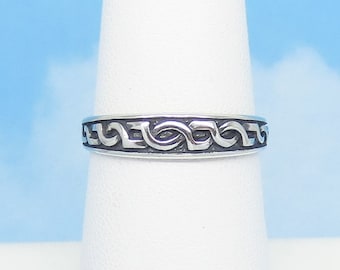 Oxidized Endless Celtic Knot Weave Ring New .925 Sterling Silver Band Sizes 5-9