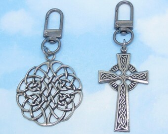Celtic Knot or Celtic Cross Bag Charm Purse Charm Handbag Charm Clip On Charm